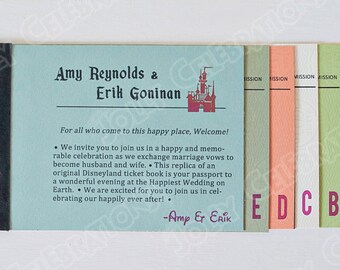 Custom Designed Disneyland Ticket Book booklet Invitation - you print!