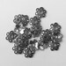 20 Pewter Flower Bead Caps, Charm, Scrapbooking, Mosaic Embellishment