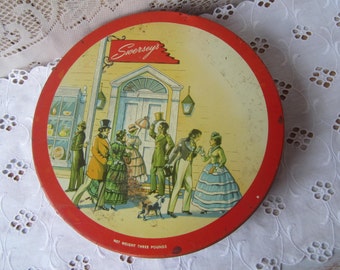 Vintage Candy Tin , Collectible Tin , Storage Tin , Shabby Tin , Vintage Tin Box , Swersey's Tin , Old Tin Container