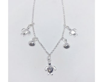 Sterling silver 925 turtle and shell necklace