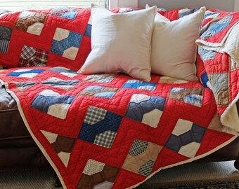 Vintage Handcrafted "Bowtie" Quilt