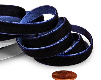 2 yards of 5/8' Navy Velvet Ribbon