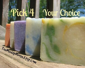 Soap Set - Soap Gift Set - Soap Sampler - Cold Process Soap - All Natural Soap - Mulit Pack Soap Set - Soap Gift Set - Hostess Gift - PICK 4