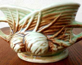 McCoy Pottery Pinecone Handled Sugar, 1940's Vintage