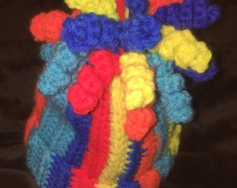 Crochet hat adult size with confetti topper