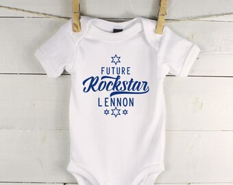 Baby Rockstar - personalised baby grow - Rockstar baby vest - music fan parent - babyshower - Future Rockstar Personalised White Babygrow