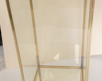 Ready to Ship: Special Price 2 pcs Candle Holders with Hangers Brass Glass