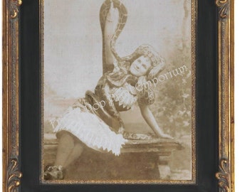 Victorian Sideshow Circus Freak Art Print 8 x 10 - Snake Charmer
