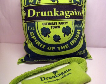 Lush O' the Irish Hangover Helper -- Organic Lavender & Flax Eye Mask w/ Pillow, Decorative/Throw Pillow, Aromatherapy, Herbal, Green, OOAK