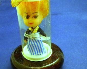 Vintage Miniature Miss Russia Made in Hong Kong Collectible Doll, 1960s