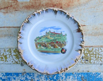 Souvenir Plate Würzburg Germany Vintage Decorative Collectible Wurzburg Bavaria