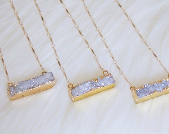 Druzy Bar Necklace