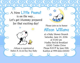 Snoopy Baby Shower Invitations Etsy