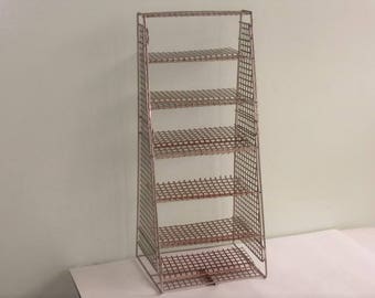 Vintage Industrial Metal Mesh 6-Tier Shelf