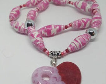 Two Colored Heart Necklace