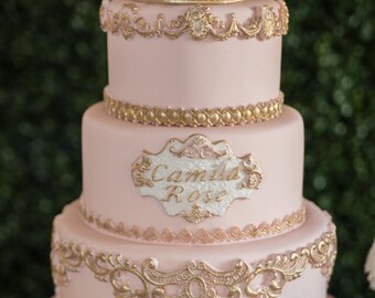 3 tier Princess Fake Cake Covered with Fondant/ Cake Dummy/ Photo prop/ Display Birthday Cake