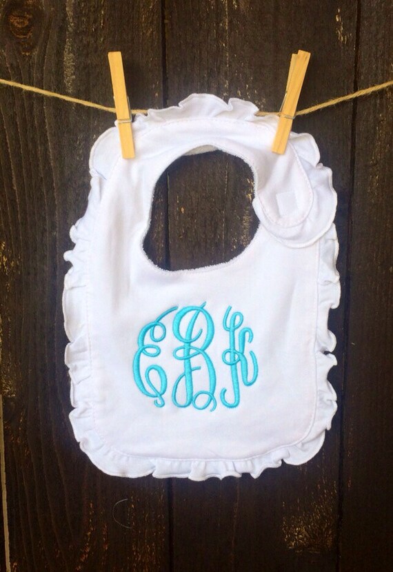 Personalized Bib Monogrammed Bib with ruffles