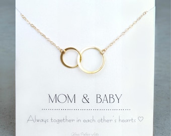 Mom and Baby Necklace, Baby Shower Gift For Mom, Gift For Mom To Be, Necklace For New Mom, Push Present For Mom, Push Present Jewelry