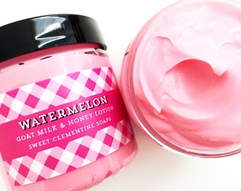 Watermelon Lotion, Body Butter, Hand and Body Cream, Moisturizer, Melon, Honeydew, Mango, Papaya