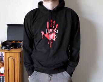 Elfen Lied logo and Lucy's bloody handprint hoodie