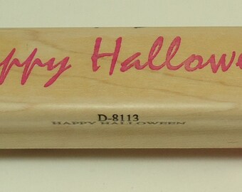Happy Halloween D-8113 Wood Mounted Rubber Stamp By Stampassions