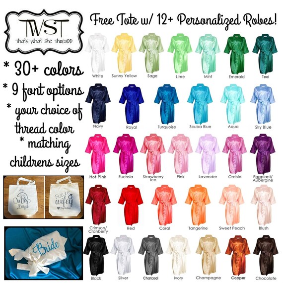 bridesmaid robes with names