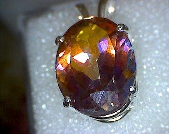 Beautiful Azotic Fire Topaz Pendant