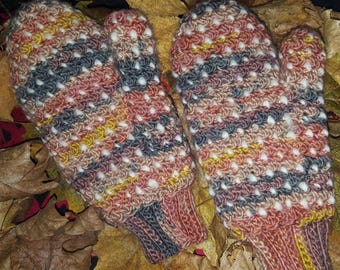 Crocheted Thrummed Mittens