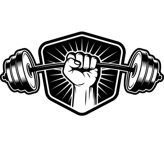 Bodybuilding Logo 5 Schild Langhantel Bar Gewichtheber