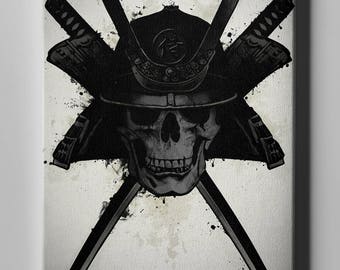 Giclee Canvas Wall Art "Samurai Skull" by Nicklas Gustafsson