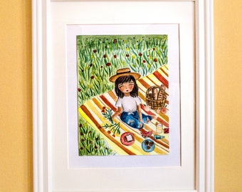 A Summer Picnic | Watercolor | Art Print