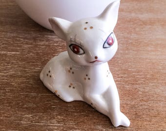 Vintage White Cat Figurine