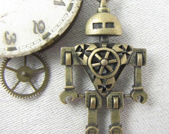 1 or 2, Steampunk, Robot, Steampunk Robot, Robot Charm, Geekery, Science Fiction, Mechanical Robot, Tin Man, SFF049BZ