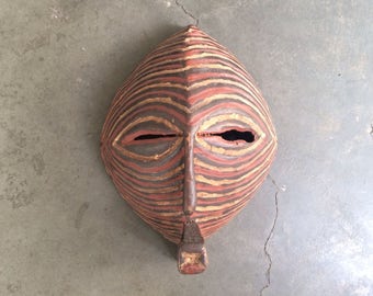 Songye Tribal African Wood Mask From Congo