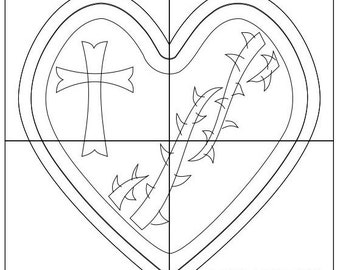 Scroll Saw Box Template- Sacred Heart Rosary Box