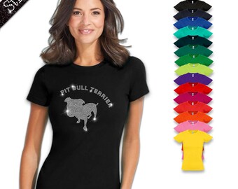 Women's T-Shirt Strass American Pit Bull Terrier M1