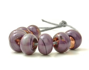 Purple Beads | Violet Lampwork Bead Set | Purple Lampwork Beads | UK SRA | Artisan beads