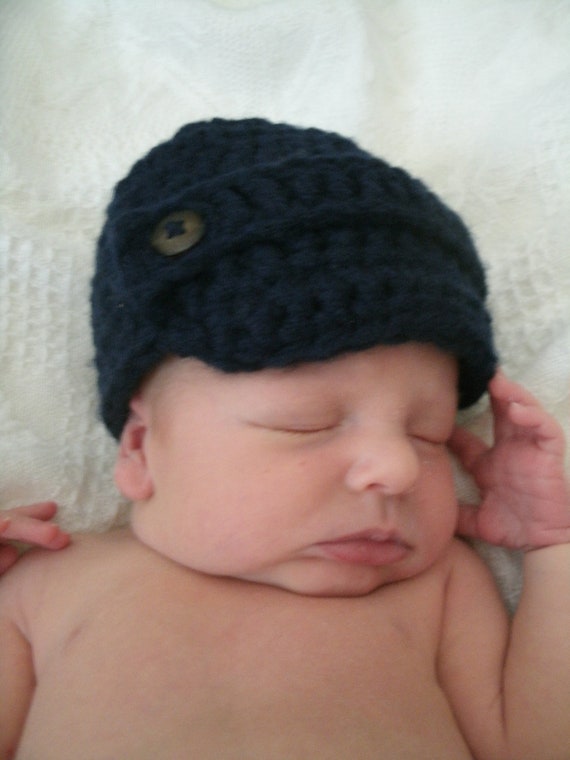 Items similar to Newsboy Cap for baby Navy Blue cute photo prop on Etsy
