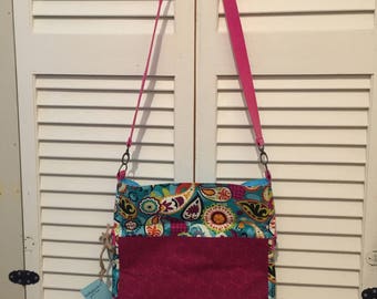 Crossbody fold-over handbag