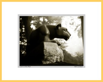 Nittany Lion Shrine photo at Penn State, State College, PA - Hand Signed and Titled (11x14 matted photograph)