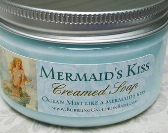 Creamed Soap - Mermaid's Kiss - Bath Whip - Whipped Soap - Mermaid Soap - Cream Soap - Daylily - Seaspray - Watery Florals