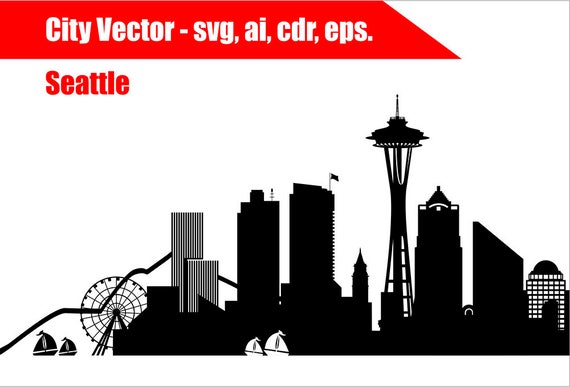 Seattle Vector Skyline Seattle SVG silhouette Svg Dxf