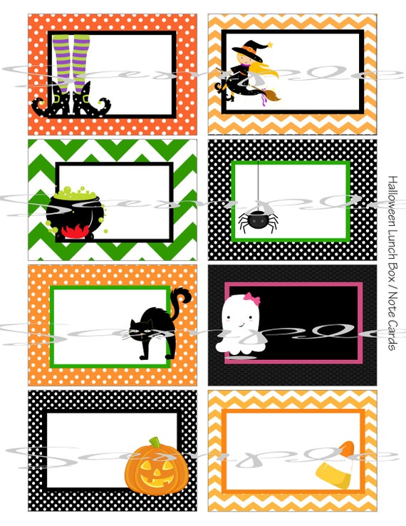 Items similar to Instant Download HALLOWEEN School LUNCH BOX Blank Note ...