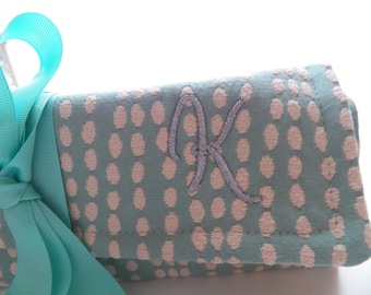 Monogram Personalization Add On to Jewelry Rolls, Zipper Bags