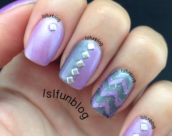 100 Silver Nail Art 2mm Square Studs