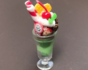 Miniature Ice Cream, Miniature Sweet,Dollhouse Food,Miniature Ice,Chocolate Ice cream,miniature fruit,Dollhouse Ice cream