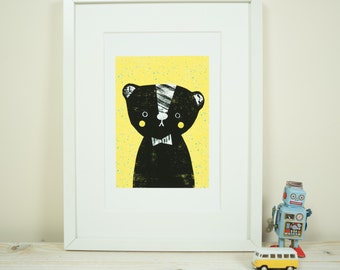Yellow bear - A4 Print