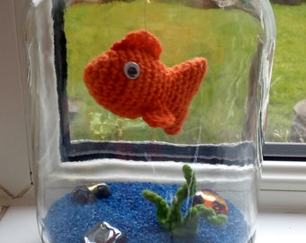 Goldfish,crochet,gift,present, house-warming,quirky