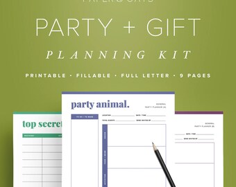 party planning printable gift tracker pdf birthday party planner dinner party planner craft night party organizer pdf printable