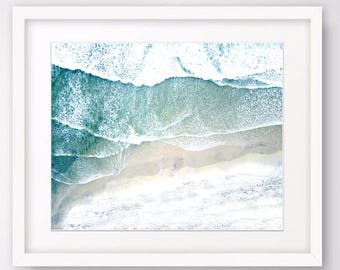 Aerial Beach Photography Beach Wall Art Print, Beach Decor, Nautical Decor Instant Download Digital Prints Large Wall Art Seascape Printable